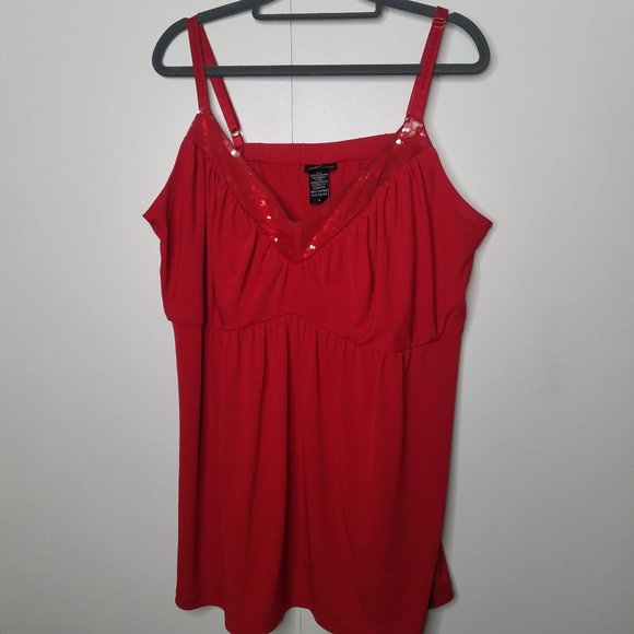 torrid Tops - Vintage Torrid 4x V Neck Babydoll Red Sequin Tank